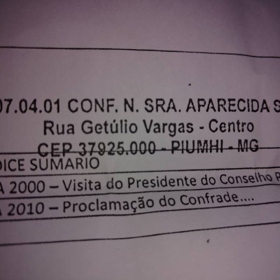 Todas as Conferências e Conselhos da área do CM Formiga devem usar carimbo personalizado em atas